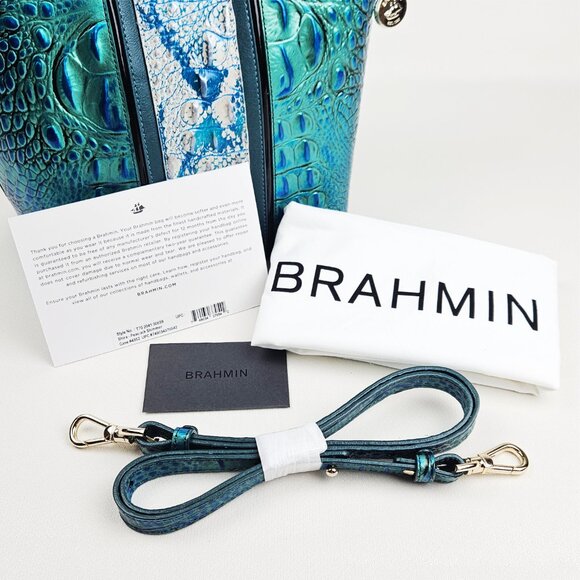 BRAHMIN Shira Peacock Shimmer Bucket Bag - Picture 9 of 12